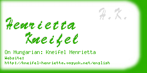 henrietta kneifel business card